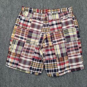 Nautica Clipper Patchwork Shorts Men's 36 Y2K‎ Plaid Relaxed Fit Flat Front